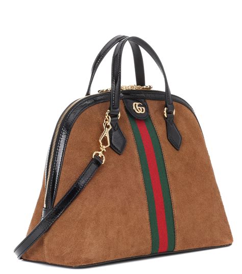 borsa gucci suede|gucci leather shoulder bag.